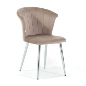 wohnli-moebel-suche-M24180741 Wohnli Möbelsuche - 2er-Set Stühle Samt/Metallbeine taupe/silber