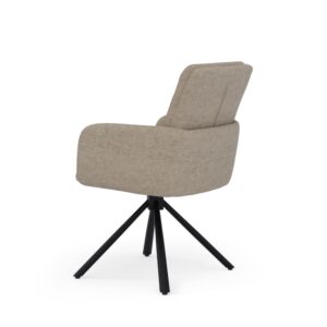wohnli-moebel-suche-M24181038-1 Bequemer Drehstuhl mit gepolsterter Sitzfläche taupe 66x89x63cm PES - Polyester Taupe Koketto Home Möbel Esszimmermöbel Stühle