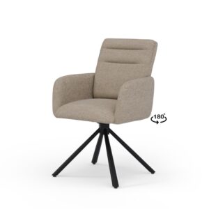 Wohnli Möbelsuche - Bequemer Drehstuhl mit gepolsterter Sitzfläche taupe