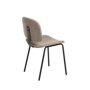 wohnli-moebel-suche-M24181039-1 Gepolsterter Stuhl mit gebogener Sitzfläche und Rückenlehne taupe 50x82x40cm PES - Polyester Taupe Koketto Home Möbel Esszimmermöbel Stühle