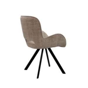 wohnli-moebel-suche-M24181043-1 Eleganter Stuhl mit gepolsterten niedrigen Armlehnen taupe 60x83x60cm PES - Polyester Taupe Koketto Home Möbel Esszimmermöbel Stühle