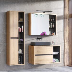 Holzoptik und Anthrazit