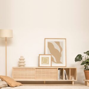 TV-Möbel aus natürlichem Massivholz 170 cm Lackiert 170x45x35cm Holz Braun Naan Furniture Möbel Wohnzimmermöbel TV-Möbel