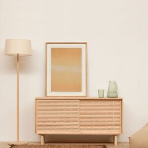 Sideboard aus massivem Naturholz 120 cm Lackiert 120x65x35cm Holz Braun Naan Furniture Möbel Esszimmermöbel Sideboards, Highboards & niedrige Anrichten