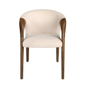 Stuhl aus Samt in Creme 61x78x62cm Stoff Beige Angel Cerda Möbel Esszimmermöbel Stühle