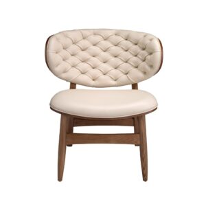 wohnli-moebel-suche-M24181380-1 Sessel aus Kunstleder und Nussbaumholz in Sand 69x80x78cm PVC - Polyvinlychlorid Beige Angel Cerda Sofas und Sessel Sessel, Poufs und Fußbänke Sessel