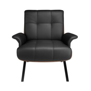 Sessel aus Kunstleder und Nussbaumholz in Schwarz 87x82x90cm PVC und Synthetik Schwarz Angel Cerda Sofas und Sessel Sessel, Poufs und Fußbänke Sessel