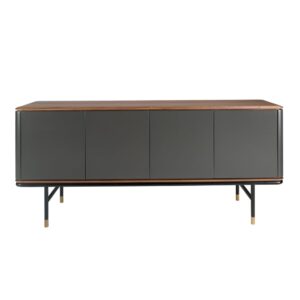 wohnli-moebel-suche-M24181413-1 Sideboard aus Holz und Stahl in Dunkelgrau 45x79x180cm Holz Grau Angel Cerda Möbel Esszimmermöbel Sideboards, Highboards & niedrige Anrichten