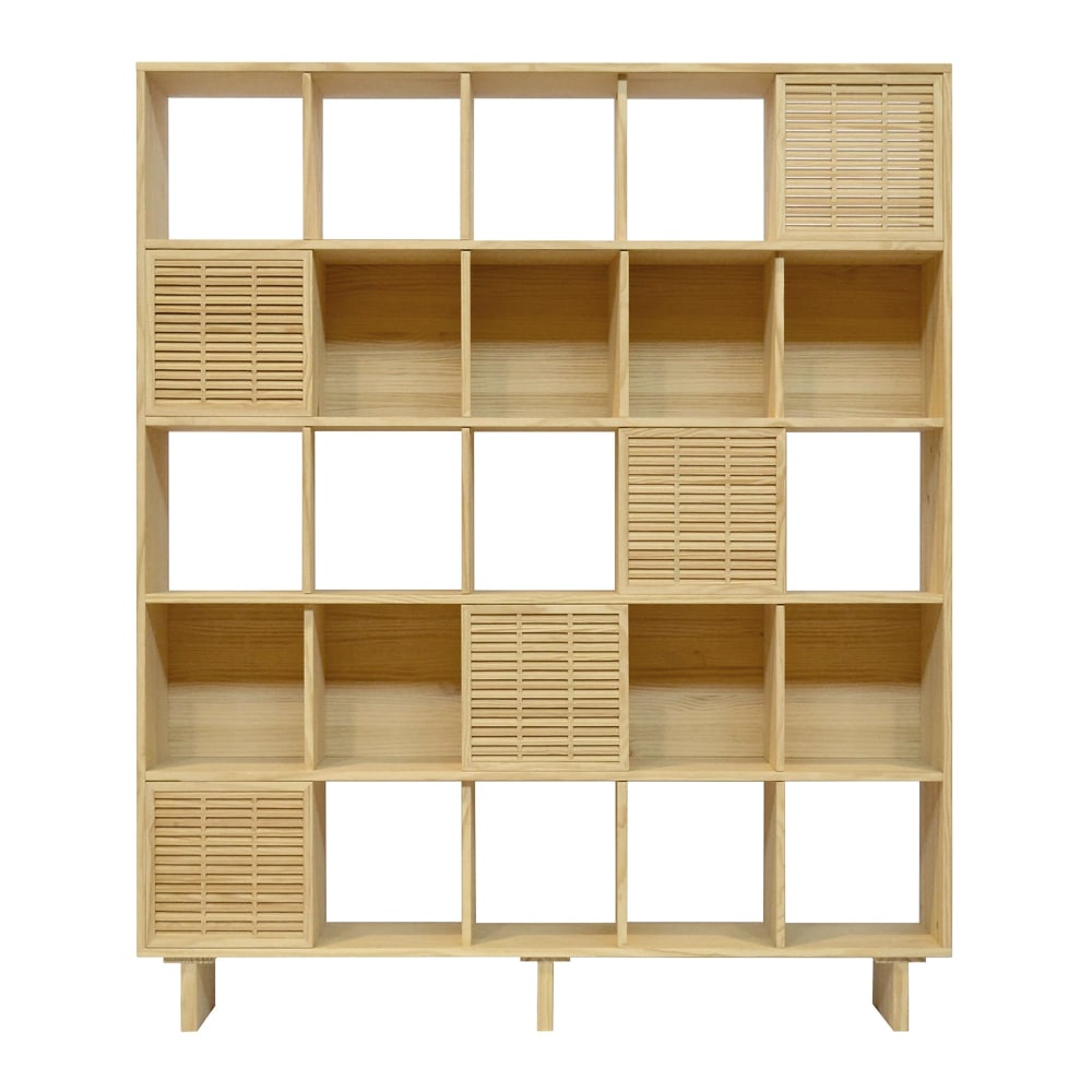 wohnli-moebel-suche-M24181457 Wohnli Möbelsuche - Bücherregal aus massivem Kiefernholz natur 5 Türen 160 cm Lackiert