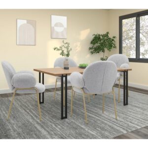 wohnli-moebel-suche-M25000004-1 2er Set gepolsterte Esszimmerstühle aus Stoff Hellgrau 63x83x62cm Leinen Grau Loft24 Möbel Esszimmermöbel Stühle