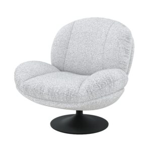 wohnli-moebel-suche-M25000163 Wohnli Möbelsuche - Drehstuhl aus meliertem Bouclé-Stoff in Grau