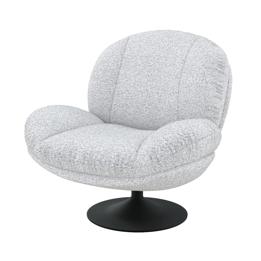 wohnli-moebel-suche-M25000163 Wohnli Möbelsuche - Drehstuhl aus meliertem Bouclé-Stoff in Grau
