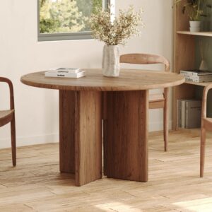 Runder Tisch aus Ulmenholz 4 Personen 120x75x120cm Holz Braun Rendez-Vous Déco Möbel Esszimmermöbel Esstische