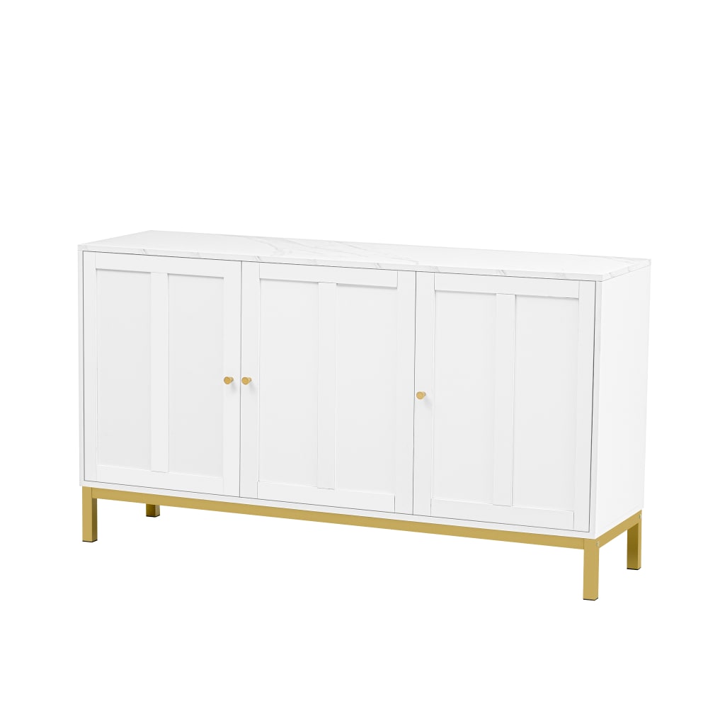 Wohnli Möbelsuche - Hohes Sideboard mit Holzoptik und Schwarzen Schubladen mit LED