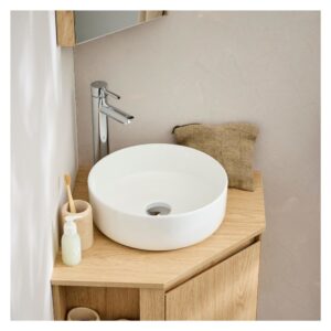 wohnli-moebel-suche-M25000521-1 Rundes Aufsatzwaschbecken 36 x 36 cm 36x12x36cm Keramik Weiß Mob In Möbel Badezimmermöbel Waschtische