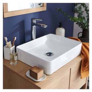 wohnli-moebel-suche-M25000540-1 Vasque à poser rectangle en céramique 47x36cm 47x11x36cm Keramik Weiß Mob In Möbel Badezimmermöbel Waschtische