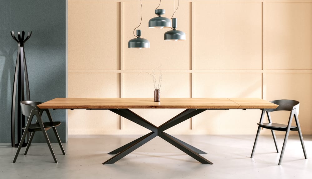 Ausziehbarer Esstisch aus Eichenholz 120x90 + 1x50 cm 170x75x90cm Holz Braun Danzz Möbel Esszimmermöbel Esstische