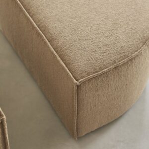 91x43x61cm Stoff Braun Tikamoon Sofas und Sessel Sessel, Poufs und Fußbänke Fußbänke