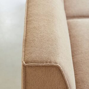 wohnli-moebel-suche-M25002037-1 Modulares 2- oder 3-Sitzer-Sofa aus camelfarbenem Stoff 340x75x93cm Stoff Braun Tikamoon Sofas und Sessel Sofas Modulare Sofas