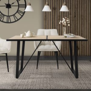 Esstisch Tisch Esszimmertisch Küchentisch Braun Eiche Dekor 140x75x70cm Spanplatte Braun ML-Design Möbel Esszimmermöbel Esstische