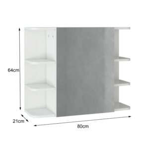 wohnli-moebel-suche-M25002407-1 Weißes Badezimmermöbelset aus Holz 80x64x21cm Spanplatte Weiß ML-Design Möbel Badezimmermöbel Badezimmerschränke