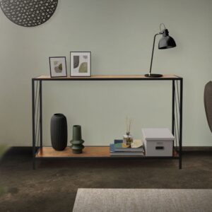 wohnli-moebel-suche-M25002415-1 Konsolentisch Wohnzimmertisch Flurtisch Eiche-Rustikal Braun 120x75x34cm Spanplatte Braun ML-Design Möbel Wohnzimmermöbel Beistelltische