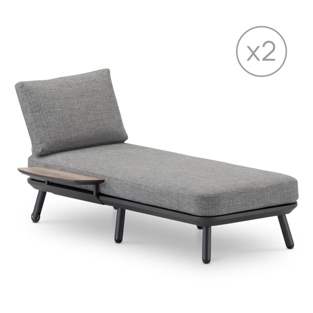 Wohnli Möbelsuche - 2er Set Sonnenliegen mit Tisch