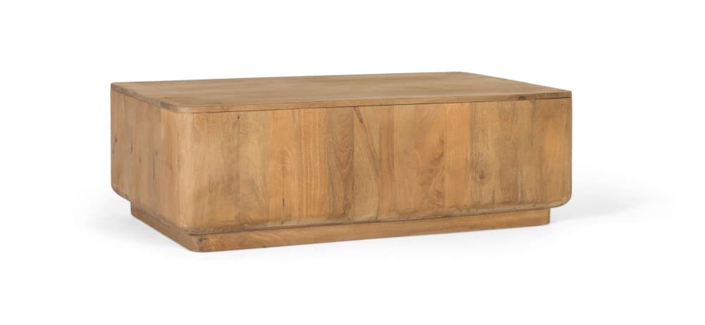 Couchtisch aus Mangoholz mit abgerundeten Ecken 120x40x70cm Holz Braun GINER Y COLOMER Möbel Wohnzimmermöbel Couchtische