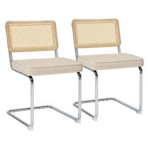 wohnli-moebel-suche-M25002631 Wohnli Möbelsuche - Set aus 2 Stühlen aus Stahl und beigem Samt