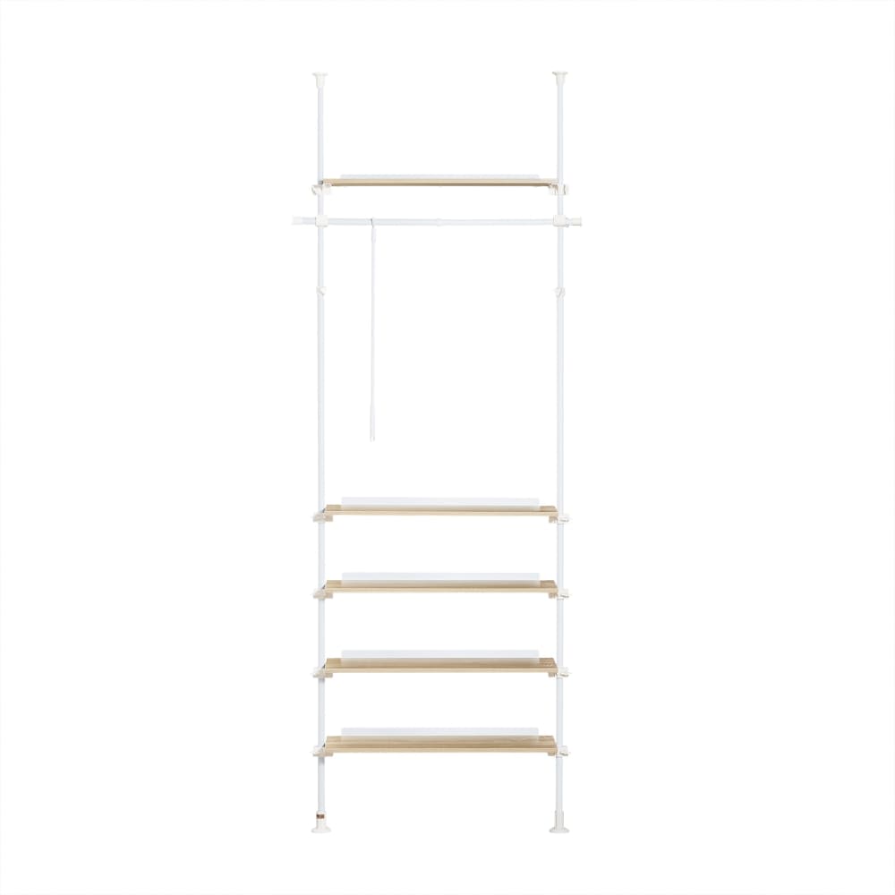 Wohnli Möbelsuche - Teleskopstange Kleiderständer Teleskop aus PB(E1) Weiß & Natur