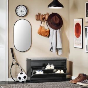 80x45x26cm Spanplatte Schwarz SoBuy Möbel Flurmöbel Schuhschränke