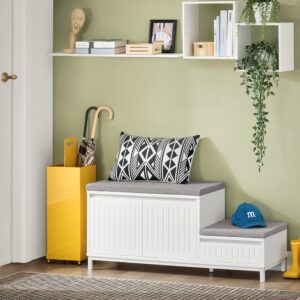wohnli-moebel-suche-M25002691-1 Schuhkipper Schuhschrank Schuhkommode Schuhablage aus MDF(E1) Weiß 100x42x35cm Spanplatte Weiß SoBuy Möbel Flurmöbel Schuhschränke
