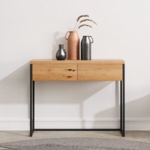 Eichenkonsole aus massivem Holz 100 cm 100x80x35cm Holz Braun Danzz Möbel Wohnzimmermöbel Konsolentische