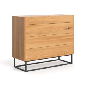 Kommode aus massivem Eichenholz 120 cm 120x100x46cm Holz Braun Danzz Möbel Schlafzimmermöbel Kommoden