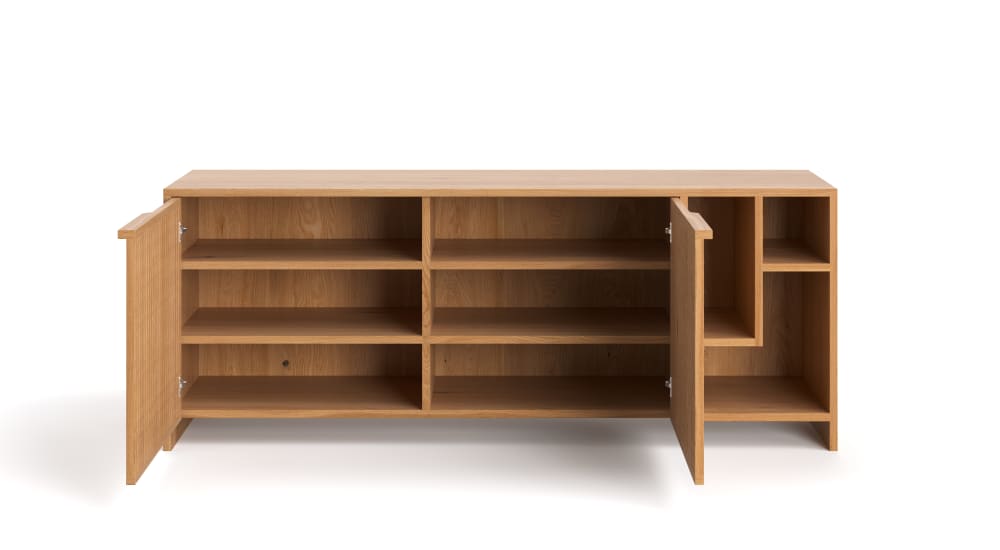 Kommode aus massivem Eichenholz 180 cm 180x70x50cm Holz Braun Danzz Möbel Schlafzimmermöbel Kommoden