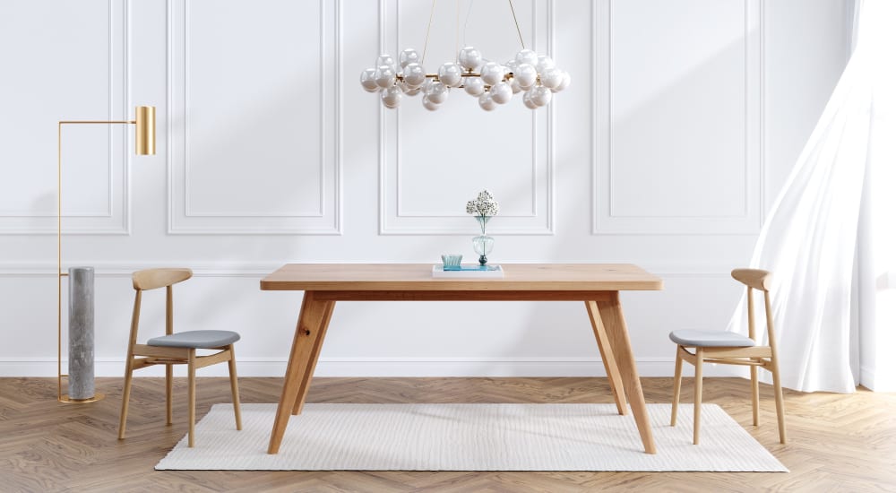 Eichentisch aus massivem Holz 160x100 cm 160x75x100cm Holz Braun Danzz Möbel Esszimmermöbel Esstische