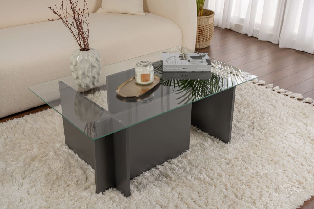 Couchtisch aus  105 x 65 x 40 cm braun 105x40x65cm Holz Braun Habitat & Jardin Möbel Wohnzimmermöbel Couchtische