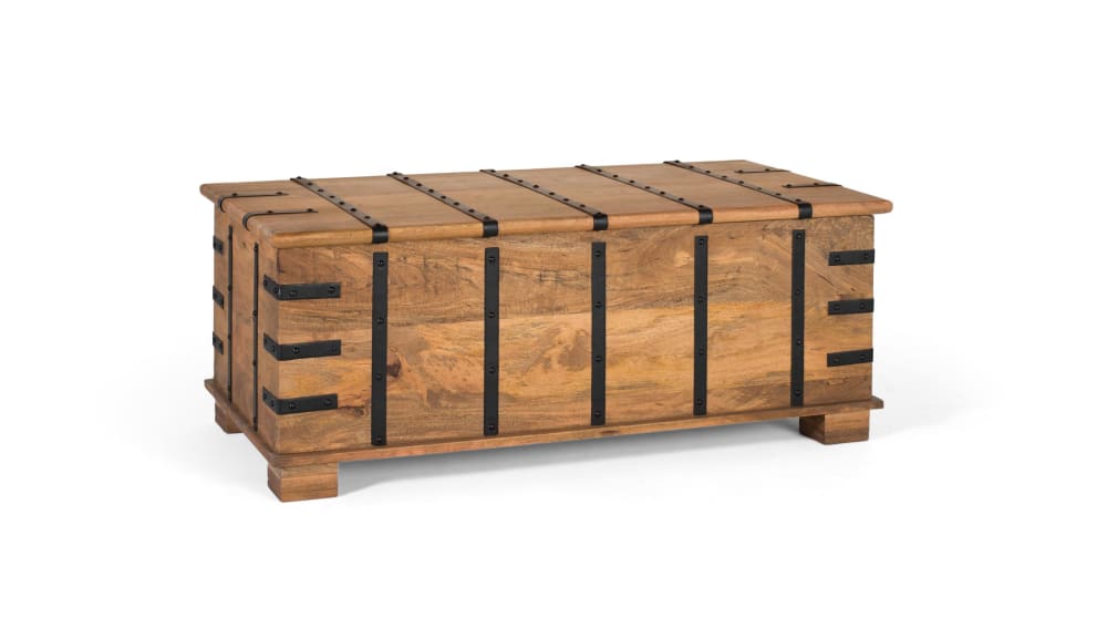 wohnli-moebel-suche-M25004577-1 Koffertisch aus massivem Mangoholz mit natürlichem Finish 120x46x60cm Holz Braun GINER Y COLOMER Möbel Wohnzimmermöbel Couchtische