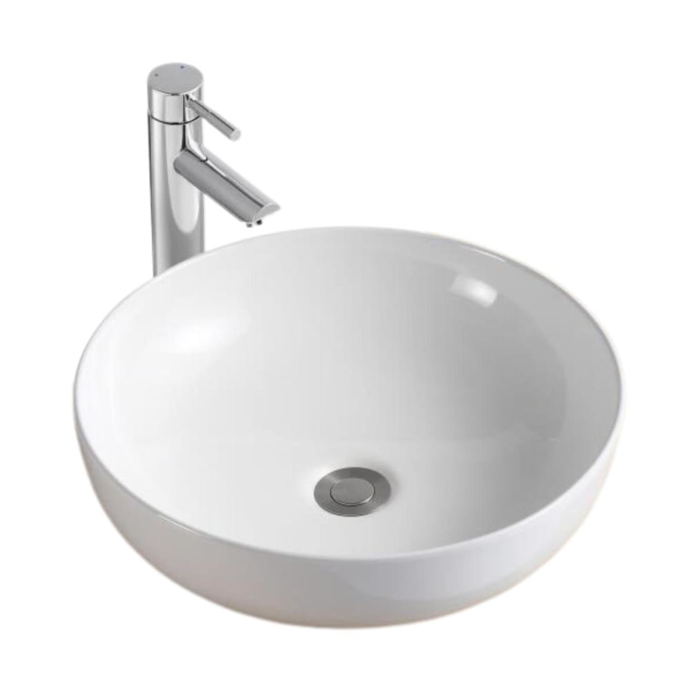 wohnli-moebel-suche-M25004857 Wohnli Möbelsuche - 42 cm rundes Aufsatzwaschbecken aus weißer Keramik