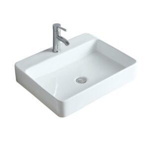 wohnli-moebel-suche-M25004863-1 60x49cm rechteckiges Wand- oder Aufsatzwaschbecken aus weißer Keramik 60x12x49cm Keramik Weiß Mob In Möbel Badezimmermöbel Waschtische