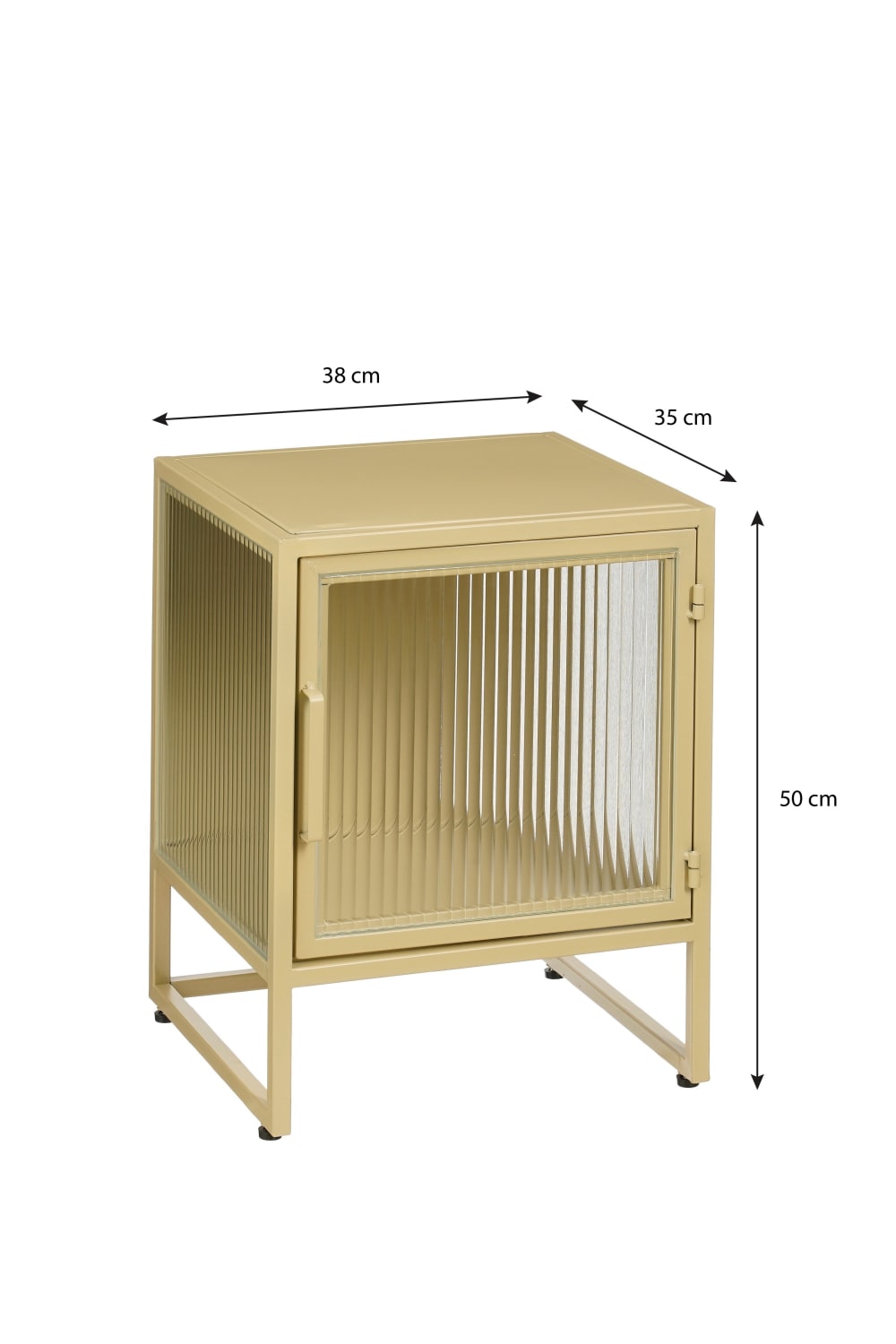 wohnli-moebel-suche-M25006228-1 Abstellschrank Clifton Beige Eisen H50xB35xL38cm 38x50x35cm Stahl Beige Mica Decorations Möbel Schlafzimmermöbel Kommoden