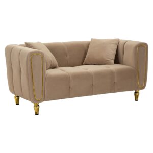 wohnli-moebel-suche-M25006831 Wohnli Möbelsuche - 2-Sitzer-Sofa aus Metall und Samt mit Kissen cm 155x81x72