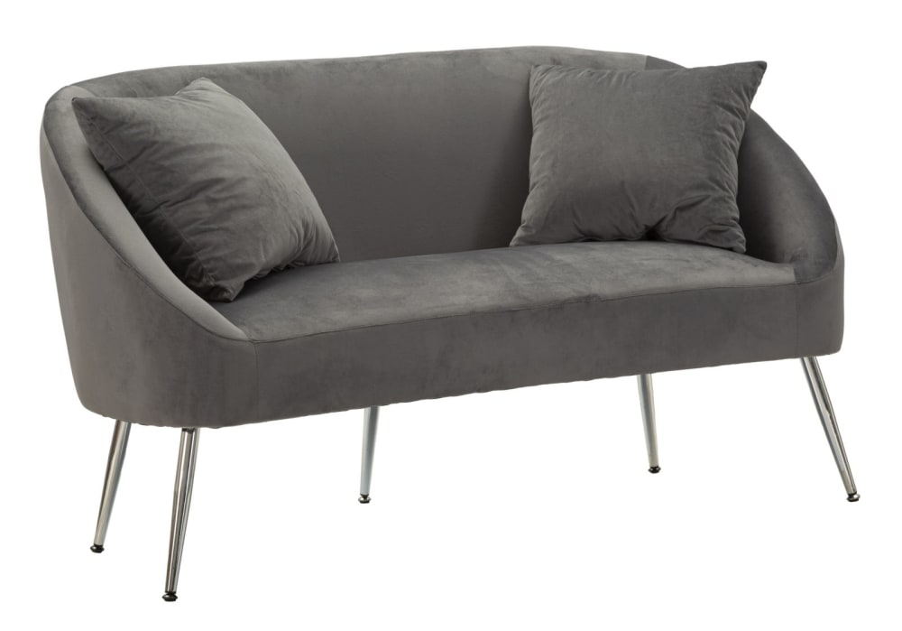 wohnli-moebel-suche-M25006833 Wohnli Möbelsuche - 2-Sitzer-Sofa aus Metall und Samt mit Kissen cm 137x69x79