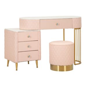 wohnli-moebel-suche-M25006845 Wohnli Möbelsuche - Schminktisch aus Kunstleder mit Hocker 120×40×76 cm