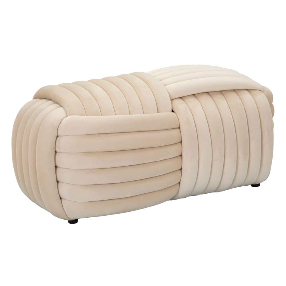 wohnli-moebel-suche-M25006849 Wohnli Möbelsuche - Bank geflochten in Samt creme cm 90x45x45