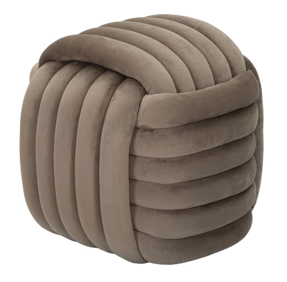 Geflechtpouf aus grauem Samt cm 45x45x45 45x45x45cm Stoff Grau Mauro Ferretti Sofas und Sessel Sessel, Poufs und Fußbänke Sitzsäcke