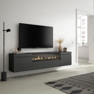 200x45x35cm Spanplatte Schwarz Skraut home Möbel Wohnzimmermöbel TV-Möbel