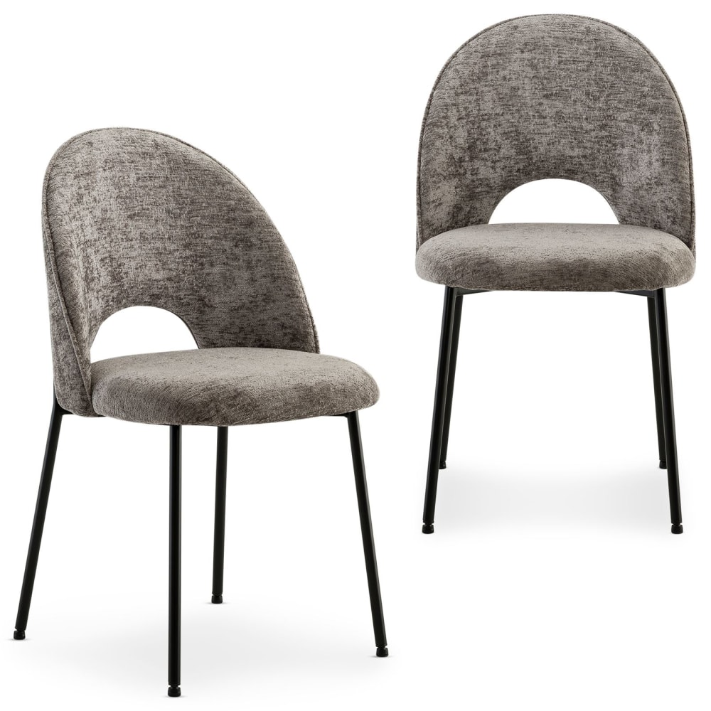 wohnli-moebel-suche-M25007674 Wohnli Möbelsuche - 2er-Set Esszimmerstühle mit Stoffbezug aus Chenille
