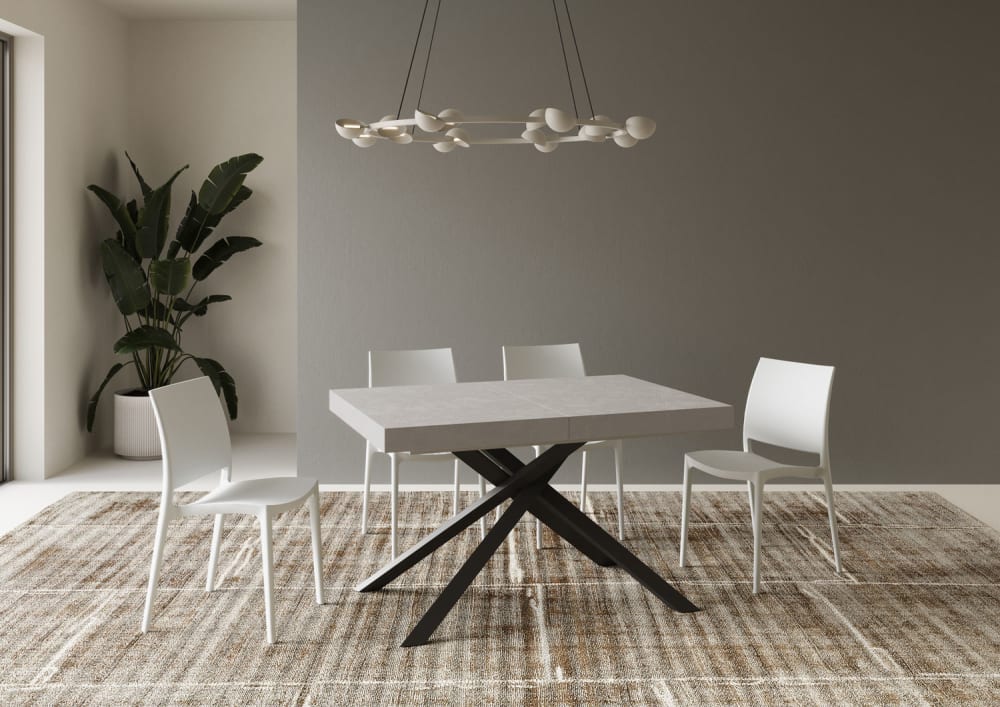 Ausziehtisch 90x140/244 cm Cashmere 140x74x90cm Spanplatte Grau Ityhome Möbel Esszimmermöbel Esstische