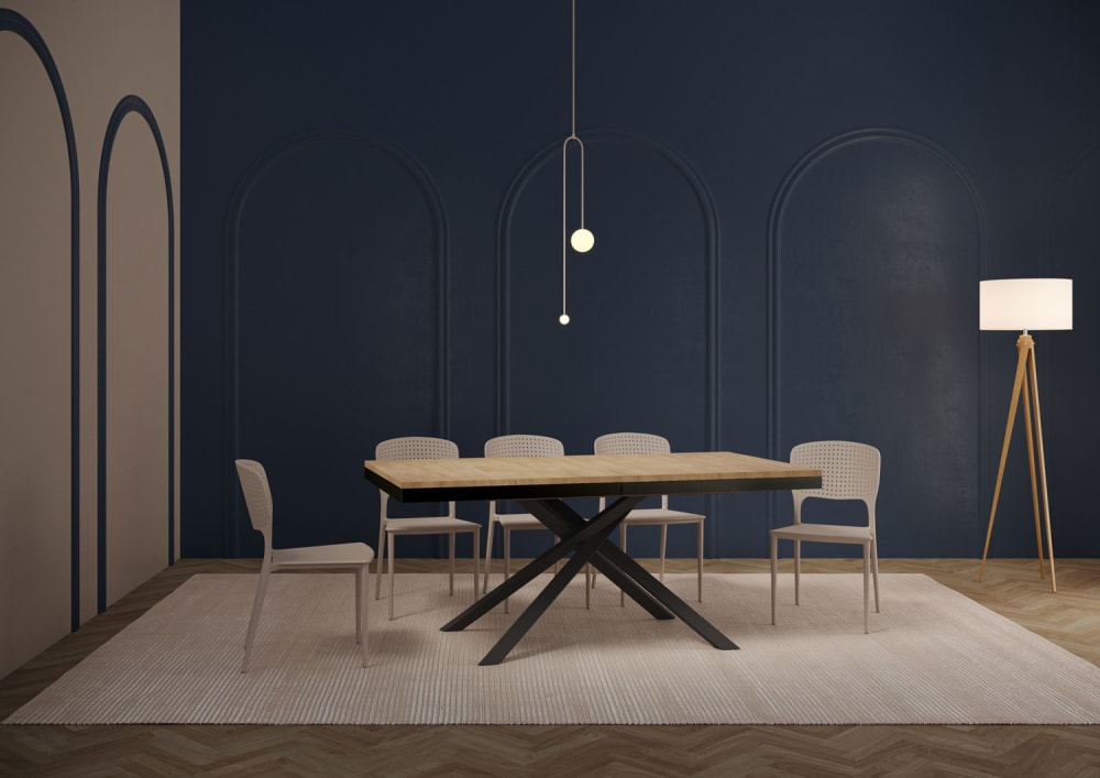 Ausziehtisch 90x180/440 cm Eiche Natur 180x74x90cm Spanplatte Braun Ityhome Möbel Esszimmermöbel Esstische